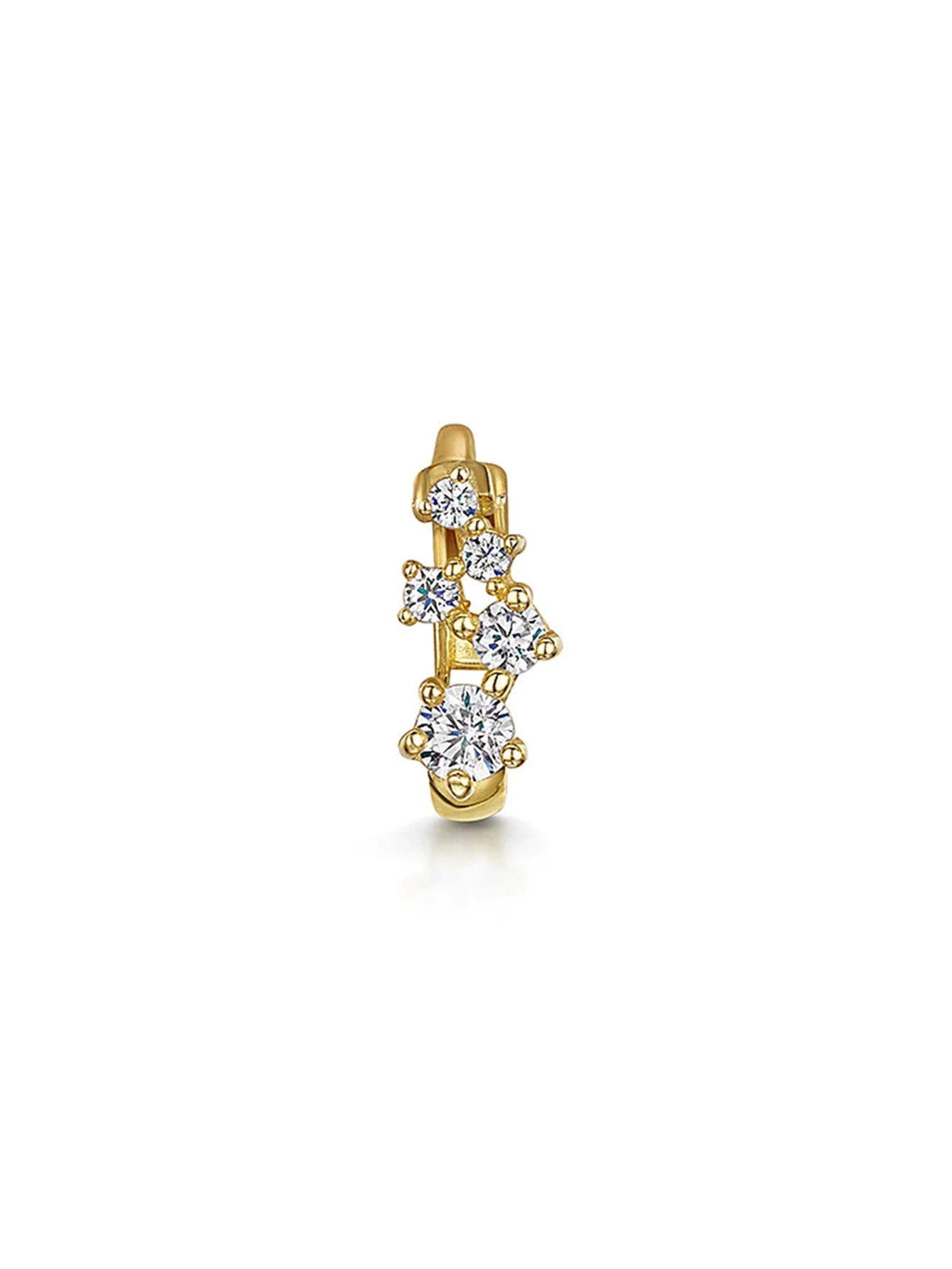 S925 Simple Flower Zircon Hoop Earring
