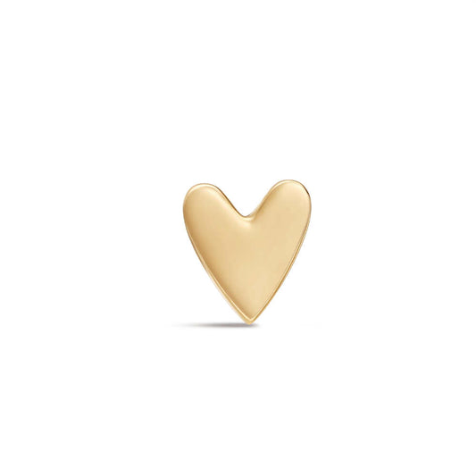 14K Solid Gold Polished Heart Threaded Cartilage Piercing Stud