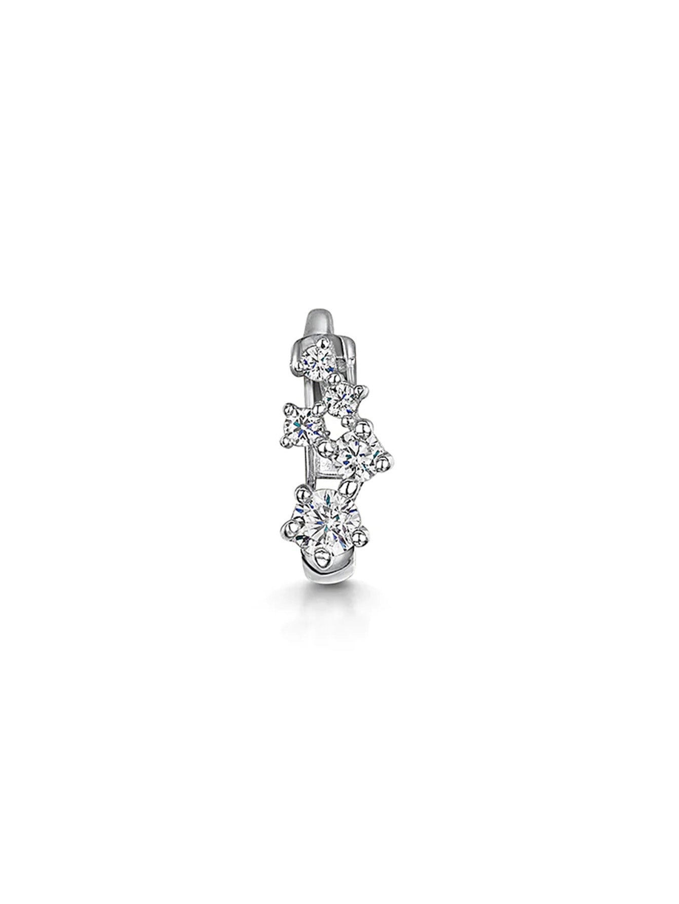 S925 Simple Flower Zircon Hoop Earring